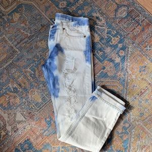 NWT! NSF distressed, bleached denim.